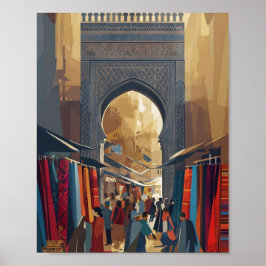 Marrakech Market Poster - Minimalist Moroccan