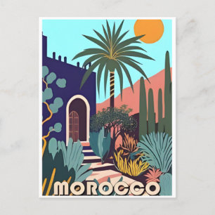 Marrakech, maroc-turism i vintage resor vykort