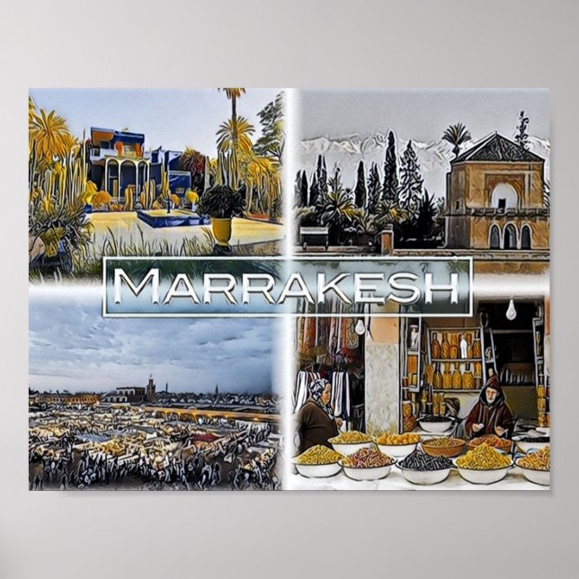 Marrakech - Marocco - Mosaic - Poster (Framsidan)
