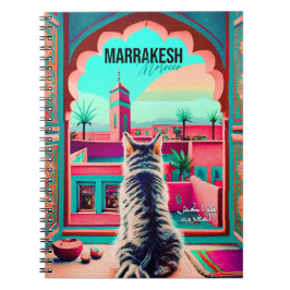 Marrakech Marocko Cat Travel Tourism Souvenir Anteckningsbok
