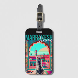 Marrakech Marocko Cat Travel Tourism Souvenir Bagagebricka
