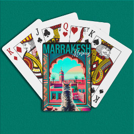 Marrakech Marocko Cat Travel Tourism Souvenir Casinokort