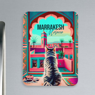 Marrakech Marocko Cat Travel Tourism Souvenir Magnet