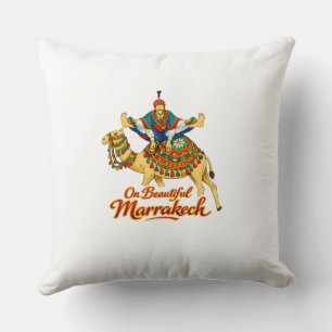 Marrakech Marocko Design Livlig Resa Konst Kudde