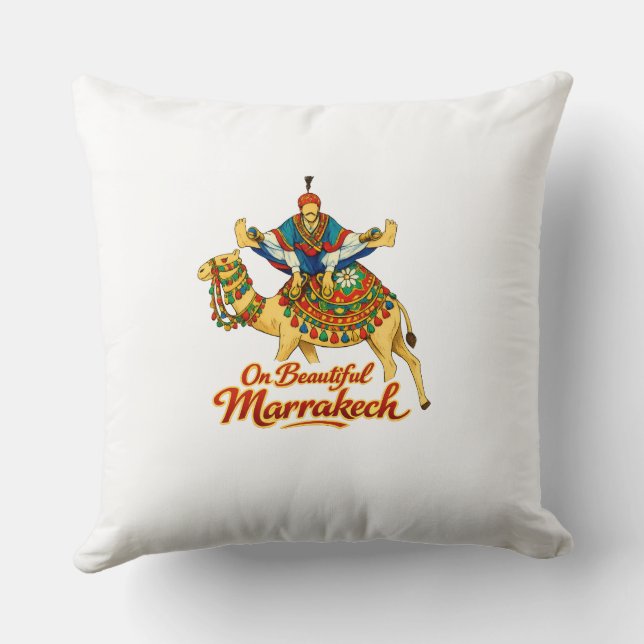 Marrakech Marocko Design Livlig Resa Konst Kudde (Baksida)