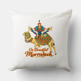 Marrakech Marocko Design Livlig Resa Konst Kudde
