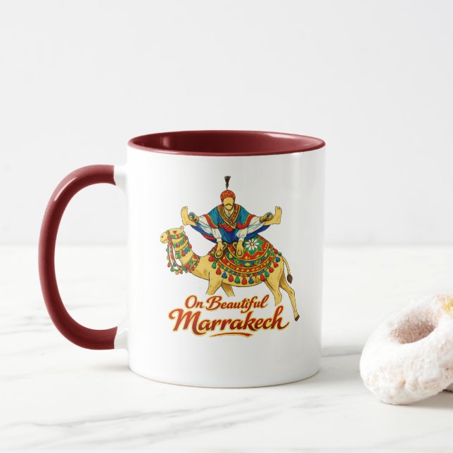 Marrakech Marocko Design Livlig Resa Konst Mugg (Med munk)