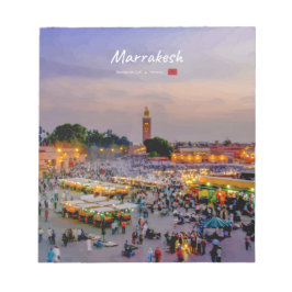 Marrakech, Marocko - Jemaa el Fnaa torg Anteckningsblock