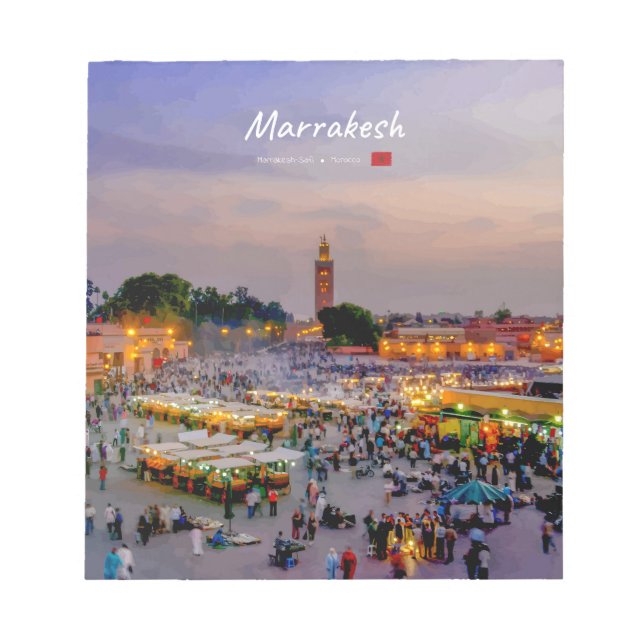 Marrakech, Marocko - Jemaa el Fnaa torg Anteckningsblock (Framsida)