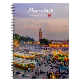 Marrakech, Marocko - Jemaa el Fnaa torg Anteckningsbok