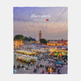 Marrakech, Marocko - Jemaa el Fnaa torg Fleecefilt