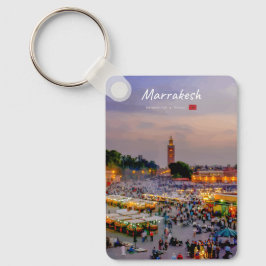 Marrakech, Marocko - Jemaa el Fnaa torg Klassisk Nyckelring