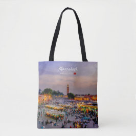 Marrakech, Marocko - Jemaa el Fnaa torg Tygkasse