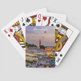 Marrakech, Marocko - Jemaa el Fnaa-torget Casinokort
