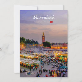 Marrakech, Marocko - Jemaa el Fnaa-torget Inbjudningar