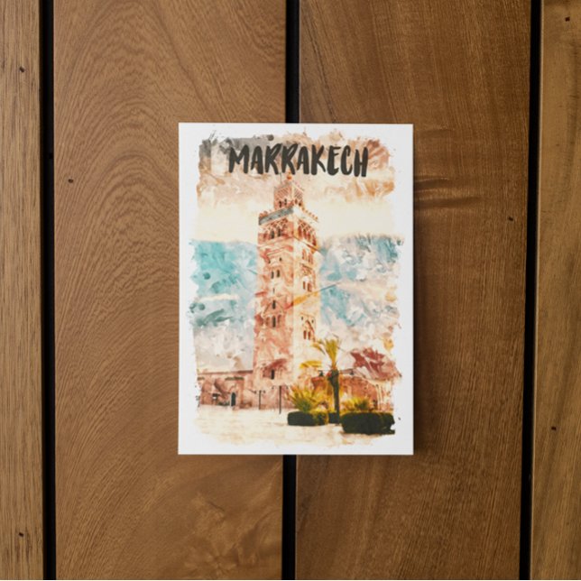 Marrakech Marocko Koutoubia Mosque Vykort (marrakech islamic architecture postcard)