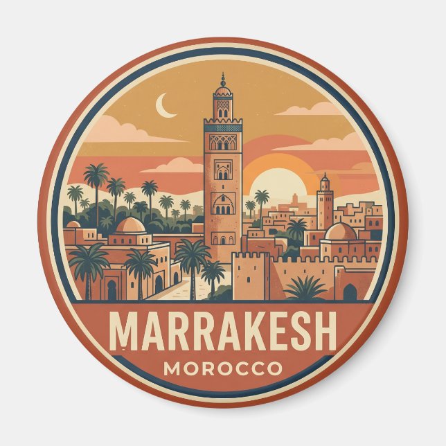 Marrakech Marocko Magnet (Framsidan)