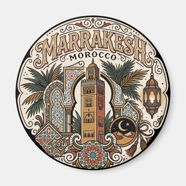 Marrakech Marocko Magnet (Framsidan)