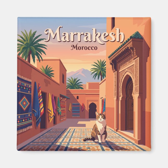 Marrakech Marocko Magnet (Framsidan)
