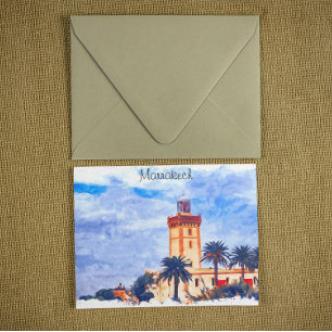 Marrakech Marocko Moské Resa Vykort