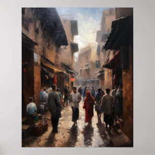 Marrakech Marocko Painting Art Print Poster