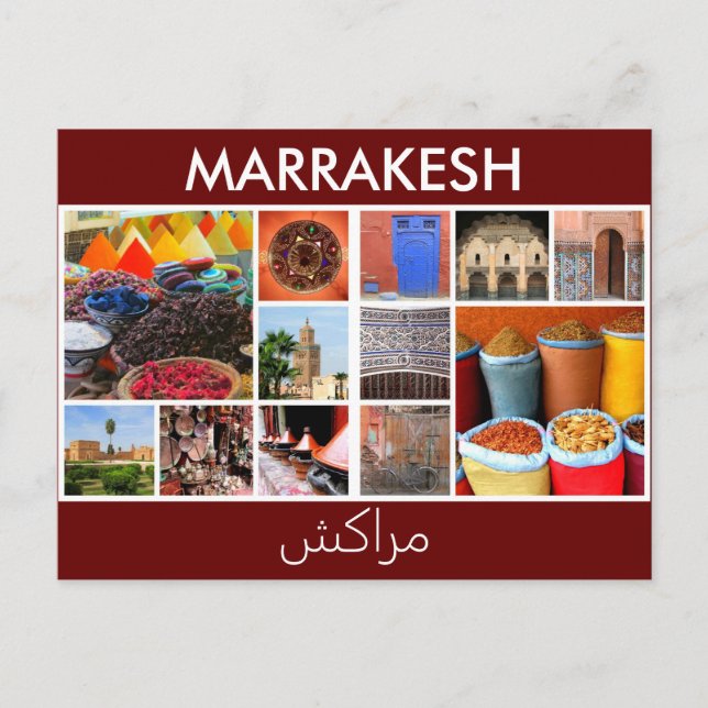 Marrakech Marocko scener Vykort (Framsida)