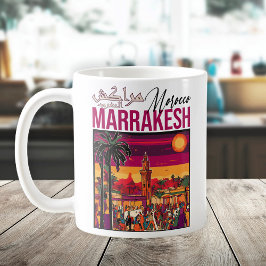 Marrakech Marocko souk Turavel Souvenir Kaffemugg