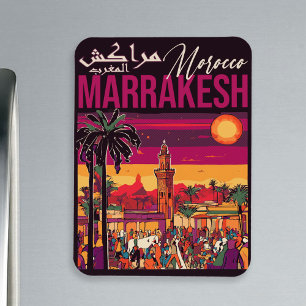 Marrakech Marocko souk Turavel Souvenir Magnet