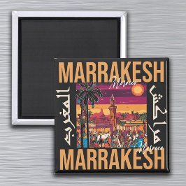 Marrakech Marocko souk Turavel Souvenir Magnet