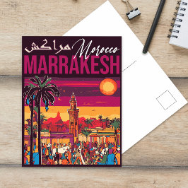 Marrakech Marocko souk Turavel Souvenir Vykort