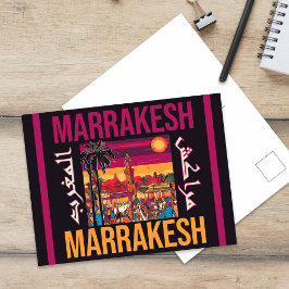 Marrakech Marocko souk Turavel Souvenir Vykort