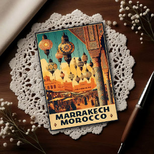 Marrakech Marocko Vintage Marknad Resa Vykort