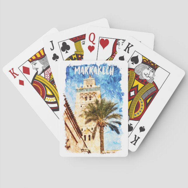 Marrakech Marocko Vintage resor Casinokort (Baksidan)
