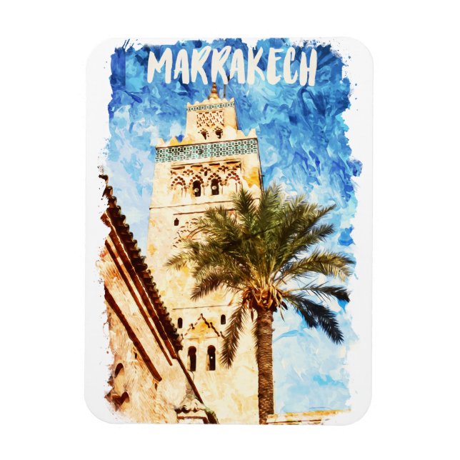 Marrakech Marocko Vintage resor Magnet (Vertikal)