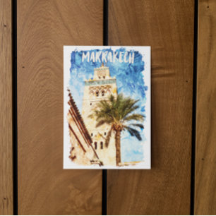 Marrakech Marocko Vintage resor Vykort