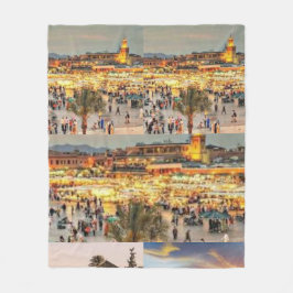 Marrakech nattmarknad – Jemaa el-Fnaa torg Marocko Fleecefilt
