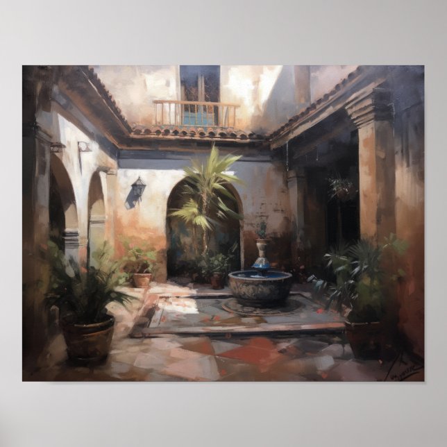Marrakech Riad Marocko Art Print Poster (Framsidan)