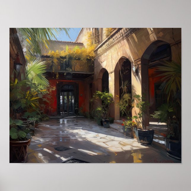 Marrakech Riad Marocko Art Print Poster (Framsidan)