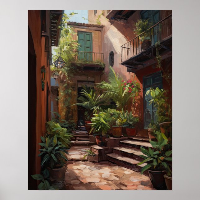 Marrakech Riad Marocko Art Print Poster (Framsidan)