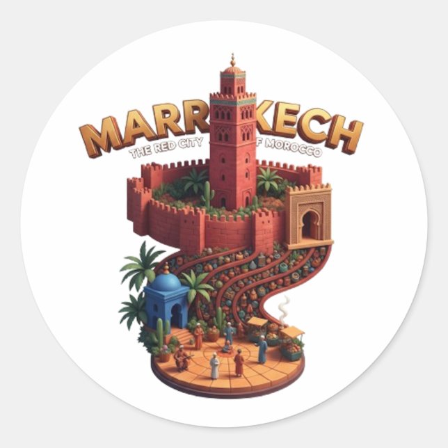 MARRAKECH RUNT KLISTERMÄRKE (Framsida)