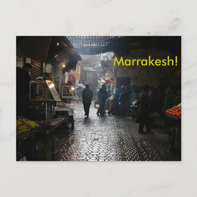 Marrakech souk i Marocko Vykort (Framsida)