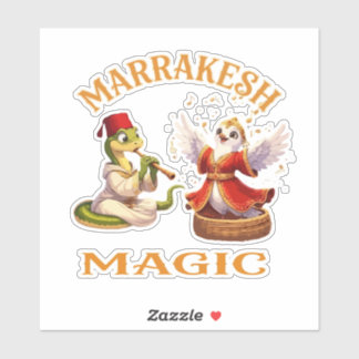 Marrakesh Magic Moroccan Snake Charmer and Pigeon  Klistermärken