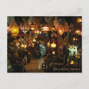 Marrakesh Marocko Lamp Shop Vykort