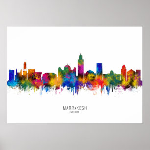 Marrakesh Marocko Siluett Poster