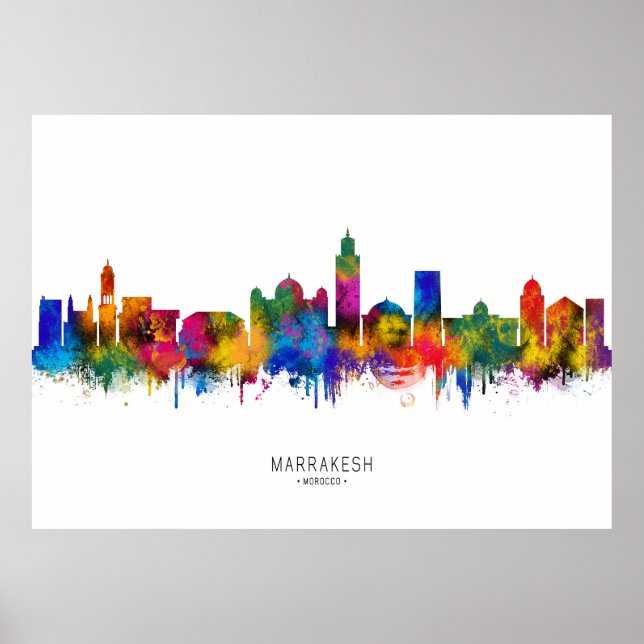 Marrakesh Marocko Siluett Poster (Framsidan)