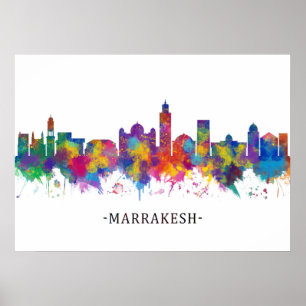 Marrakesh Marocko Skyline Poster