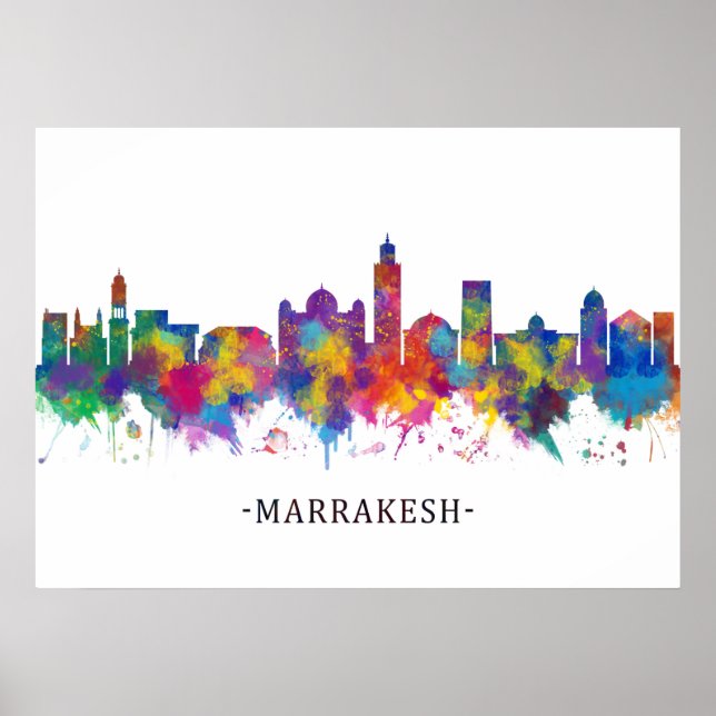 Marrakesh Marocko Skyline Poster (Framsidan)