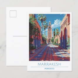 Marrakesh Marocko Travel Vykort