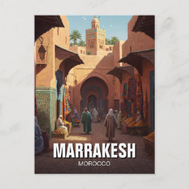 Marrakesh Marocko Travel Vykort