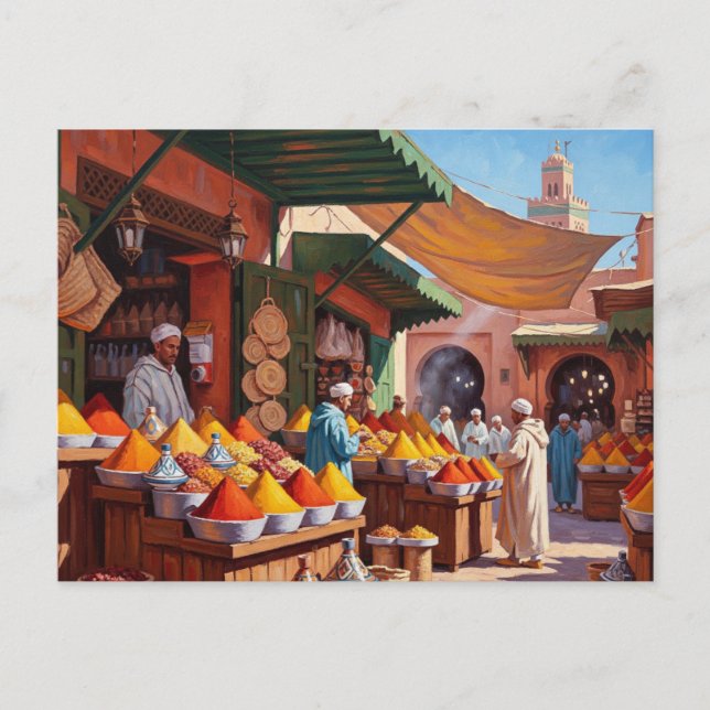 Marrakesh Marocko Travel Vykort (Framsida)